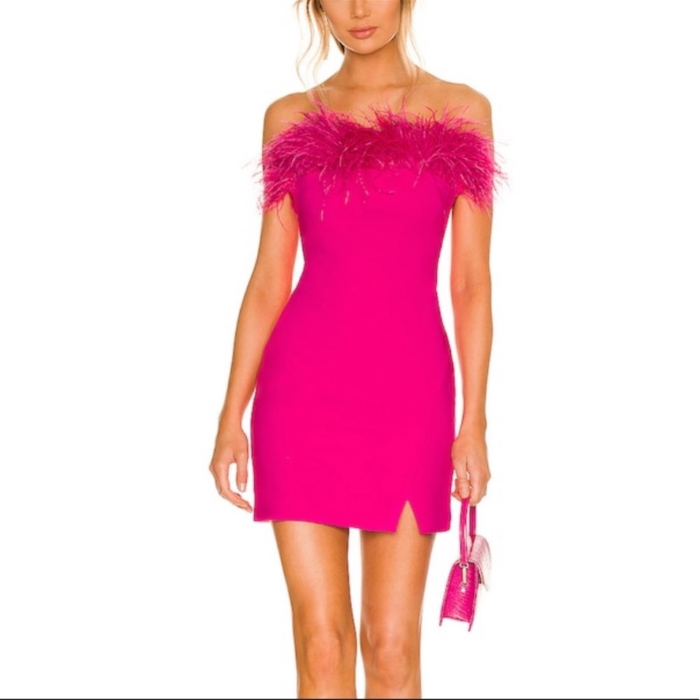 Likely Katy Pink Feather Mini Dress Sz 2 Xs NWT